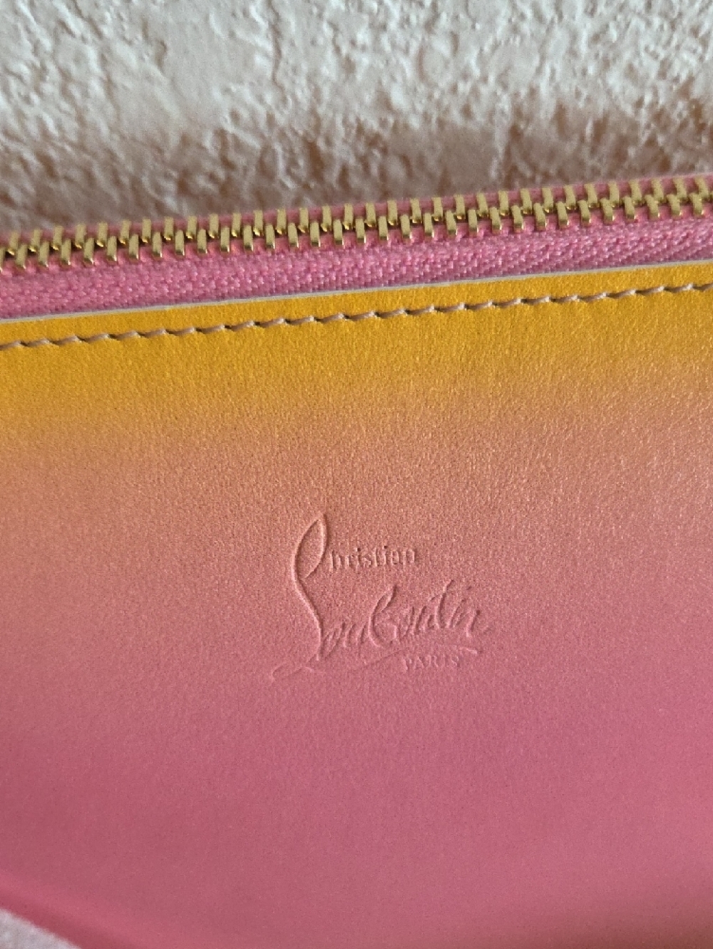 Christian Louboutin Loubila Sunset Degrade Pink & Yellow 2-Way Shoulder Bag NWT - Picture 2 of 13